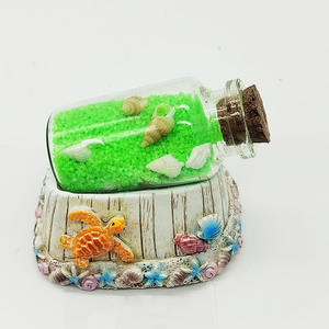 Personnalisé Grèce Myrtos Plage, Céphalonie Floride Flamingo <span class=keywords><strong>Voyage</strong></span> Souvenir 3D Résine Collection Cadeau plage boule à neige art bouteille de sable - Product Image 1