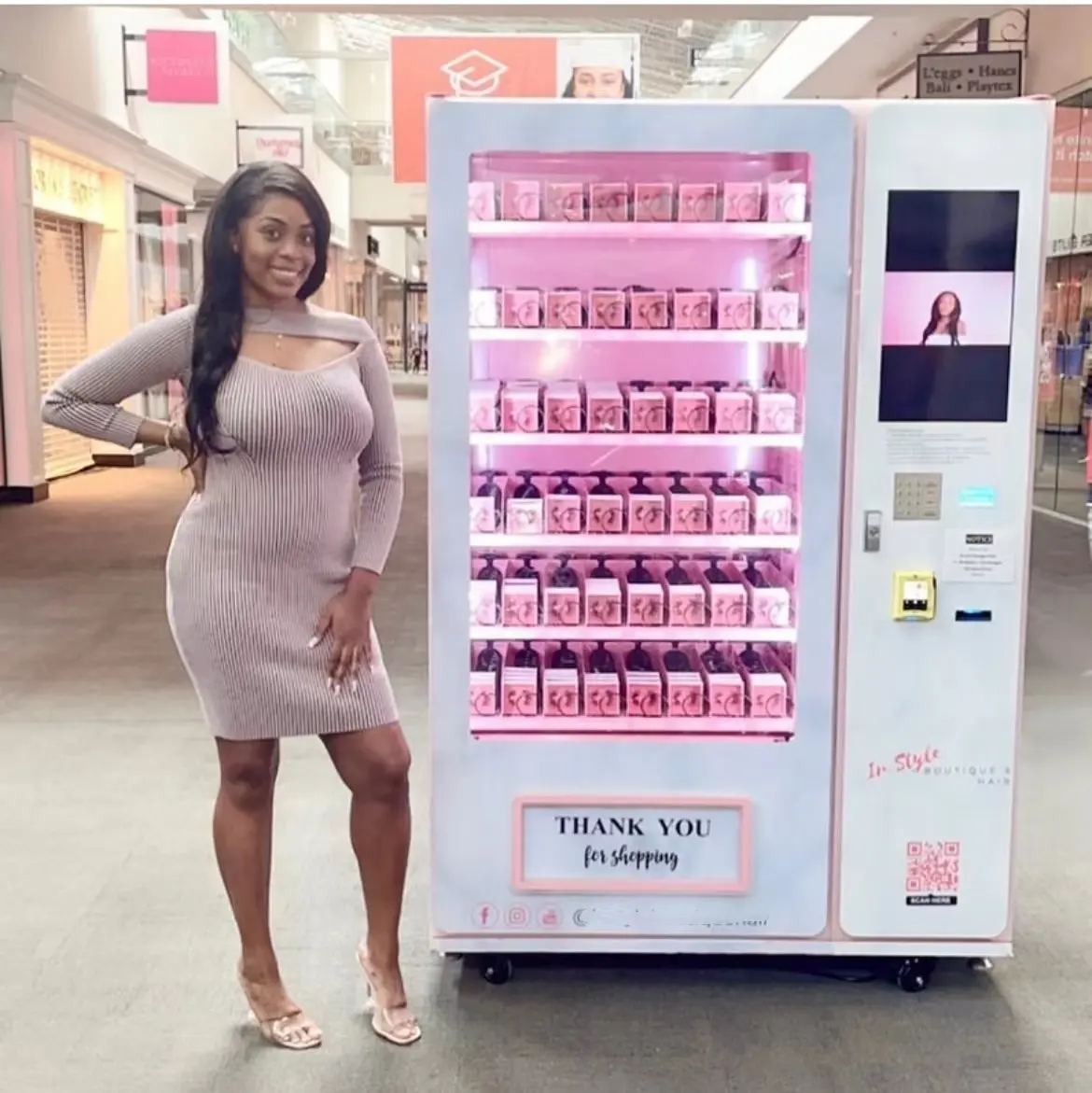 Automatische kosmetische Schönheits automat Touchscreen Wimpern benutzer definierte für den Verkauf von Wimpern Perücken Nagel Geschenk boxen Smart Vending Machine
