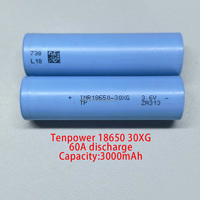 Batterie Tenpower INR18650 30XG 3.6V de qualité supérieure, cellules lithium-ion 18650 3000mAh, décharge 40A, similaire à la 30PL