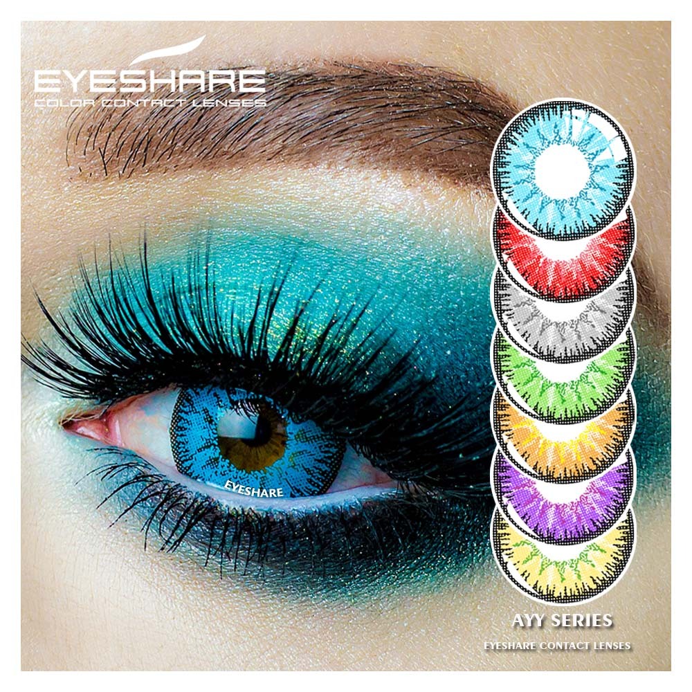 1 пара косметических цветных контактных линз серии AYY EYESHARE, линзы для косплея на Хэллоуин, сумасшедшие линзы для глаз