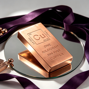 Barra de Cobre Puro 999 de Un Kilogramo con Tabela Periódica Grabada, Placa Coleccionable Moderna, Barra de Cobre Pulida de Forma Rectangular - Product Image 1