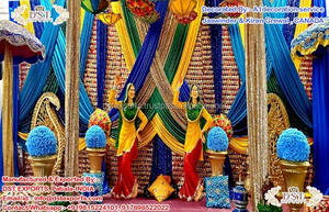 Elegante Decoración Paisley para Escenario de Sangeet y Escenario con Columpio para Noche de Garba Gujarati, Maravillosa Decoración para Escenario de Boda Sangeet en el Reino Unido - Product Image 5