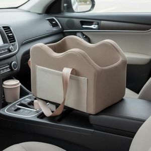 Siège de voiture pour chien, siège de console centrale, siège rehausseur pour animaux de compagnie pour petits chiens (Champagne + Khaki) - Product Image 3