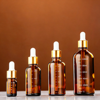 Flacon compte-gouttes en verre bleu réutilisable de 10 ml, 20 ml, 30 ml, 50 ml, 80 ml, 100 ml, 200 ml avec échelle, personnalisable pour l'aromathérapie
