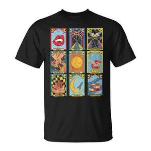 T-shirt unisexe avec personnage de carte de tarot de l'académie du zodiaque rétro, taille moyenne pour adulte - Product Image 1