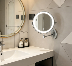 Round LED <b>Vanity</b> <b>Mirror</b> Dimmable Touch Control 360 Degree Rotation Wall Mounted <b>Makeup</b> <b>Mirror</b> for Bathroom - Product Image 2