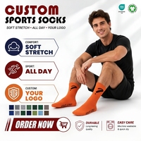 Chaussettes de Sport en Coton Performance Chaudes à Vendre pour Hommes, Logo Personnalisable Poignet Bas, Chaussettes de Sport d'Automne, Impression Numérique