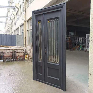 TECHTOP Offre Spéciale antivol en acier sécurité entrée résidentielle moderne extérieur porte principale en acier avec verre - Product Image 3