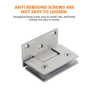 Panneau d'écran de douche mural moderne à 90 degrés en acier inoxydable 304 avec coin carré Charnière de porte en verre à cadre chromé pour salle de bain - Product Image 3