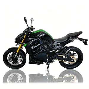 Moto électrique de course urbaine sans carénage, style bestial, noir et vert contrastant, design sportif, haute puissance, 160 km/h, 96V - Product Image 1