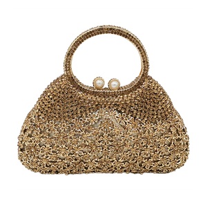 Vintage Floral Crystal Evening Bag for Women Pretty Rhinestones Top Handle <b>Purse</b> Date Nights Handbag - Product Image 3