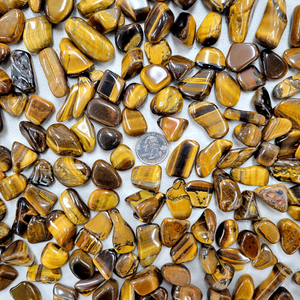 Vente en gros de pierres roulées en œil de tigre jaune doré, gravier de pierre pour projets d'artisanat et autres créations en cristal - Product Image 4