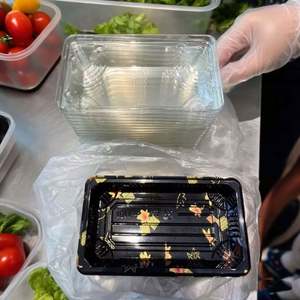 XM Fabricación Impresión personalizada Cajas de sushi de grado alimenticio Contenedores de embalaje Forma de barco Caja de sushi para llevar <span class=keywords><strong>con</strong></span> <span class=keywords><strong>tapa</strong></span> - Product Image 3