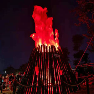 Chauffage électrique à motif de bois de frêne lumineux Ornement Smart Dionysus Carnival Parade Fireplace Heater Colorful Frame Lamp - Product Image 1