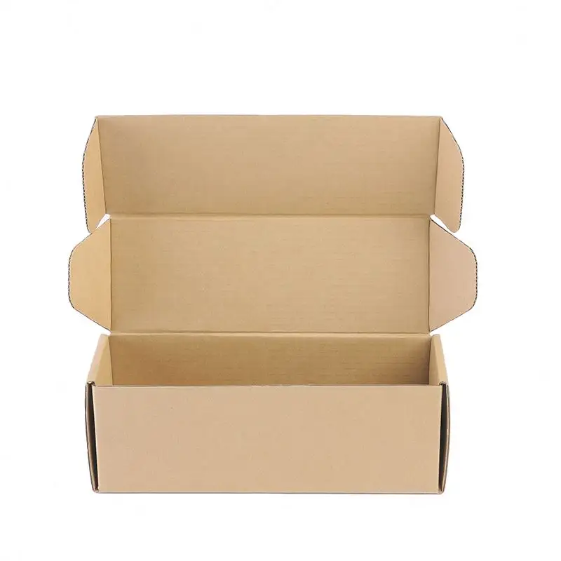 Mengsheng Eco Personnalisée En Papier Ondulé Imprimé Postale Plat Kraft Mailer Tuck Top Expédition Boîte D'emballage Blanche