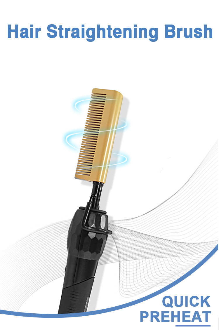 Professional copper metal Hair Straightening Comb brush Hot Electric Hair Straightener comb for hair,curling iron bling hot comb