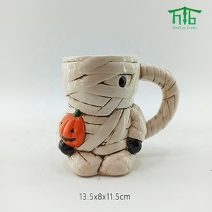 Tazza da Caffè in Ceramica a Forma di Mummia per Halloween, Tema Nightmare Before Christmas, Calderone per Pozione con Coperchio a Forma di Cappello da Strega - Product Image 2