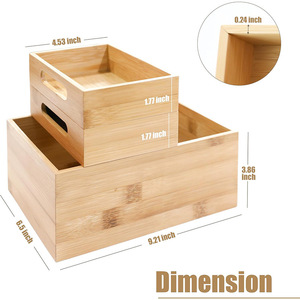 Wooden Storage <b>Box</b> Desktop Organizer With Compartments For <b>Makeup</b> And Jewelry Solid Color - Product Image 2
