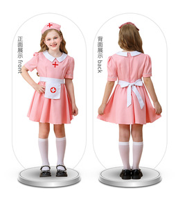 Disfraces de Halloween para Niños, <span class=keywords><strong>Disfraz</strong></span> de Enfermera Rosa, <span class=keywords><strong>Disfraz</strong></span> de <span class=keywords><strong>Doctora</strong></span>, <span class=keywords><strong>Disfraz</strong></span> de Cosplay de Enfermera, Vestidos de Actuación para Niñas, Trajes Nuevos - Product Image 2