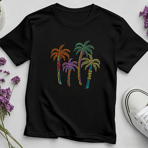 Diseño de Transferencia Térmica con Pedrería Personalizada, Motivo de Palmera para Camisetas, Decoración Brillante para Vacaciones de Verano - Product Image 5