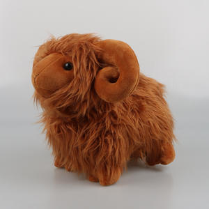 Greenmart OEMカスタムメイドウーリーハイランドラム羊ぬいぐるみかわいいソフトポリエステル裏地楽しいギフト - Product Image 3