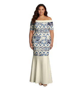Robe sirène moulante Tapa <span class=keywords><strong>Melanesia</strong></span> Design, robe hawaïenne pour femmes, robe polynésienne samoane, vêtements pour femmes grandes tailles, robes personnalisées - Product Image 4