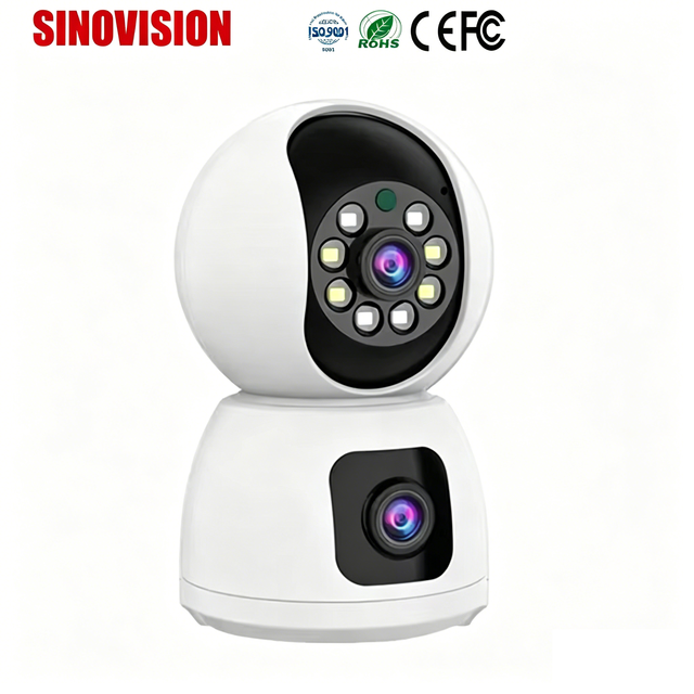 4MP Dual Lens Indoor WiFi PTZ Camera 360 Auto Tracking Night Vision Memory Card Cloud Storage Two-Way Audio CMOS Home Security