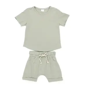 Baby Outfit Summer New Material Cupro Fabric Soft 2 Pieces Baby Clothing Set Short Sleeves Kids Clothing Baby Outfits