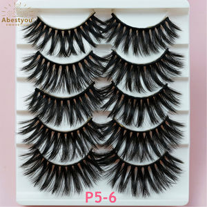 Abestyou Beauty 3D Vegan Natural Full Strip Handmade Faux Mink Eyelashes 13mm Black Cotton Band Grosir - Product Image 5