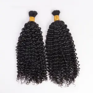Wholesale Human Hair Bulk No Weft 12A Cambodian Curl Bulk Braiding Hair Unwefted Bulk For Braids