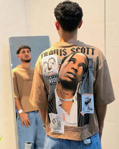 Tùy Chỉnh Người Đàn Ông Của 100% Bông Boxy Phù Hợp Với T-Shirt Lỏng Phù Hợp Với 280 Gram Cổ Điển Đồ Họa In Mỹ Thiết Kế OEM Logo Bao Gồm - Product Image 3