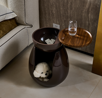 Nouvelle Tendance : Table d'Appoint Moderne en FRP avec Peinture Haute Brillance et Plateau en MDF pour Animaux de Compagnie