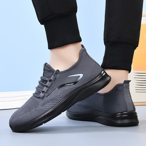 Men's Casual Shoes Flying Woven Design with Breathable Polyurethane Mesh Lightweight Spring <b>Sneakers</b> EVA Insole - Product Image 3