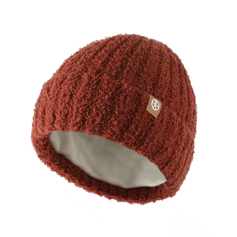 Bán Buôn Mùa Đông Mềm Mại Ấm Áp Và Ấm Cúng Lông Cừu Lót Gân Trẻ Em Mohair Đan Beanie Mũ Cho Trẻ Em