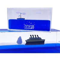 Le bateau de croisière en acrylique frappe Iceberg, décoration qui ne coule jamais, vague de liquide, presse-papier, jouet de bureau, voiture, ornements de bureau