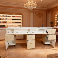 Table de manucure moderne de style français, simple ou double, avec aspirateur de poussière, mobilier de salon écologique
