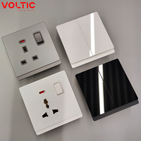 Plaque murale électrique universelle de type 86, conception simple OEM, 16A 250V, 1 gang, interrupteur unipolaire
