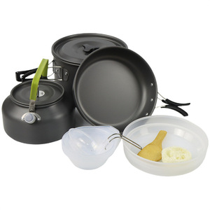 Cắm Trại đồ nấu nướng lộn xộn <span class=keywords><strong>Kit</strong></span> Anodized nhôm Cookware Set Backpacking chảo nồi lộn xộn <span class=keywords><strong>Kit</strong></span> cho 4-5 người - Product Image 2