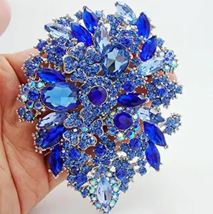 Large Rhinestone Flower Design Diamond Brooch Pin Crystal Brooch Pins Women Accessories Fashion Wedding Brooches