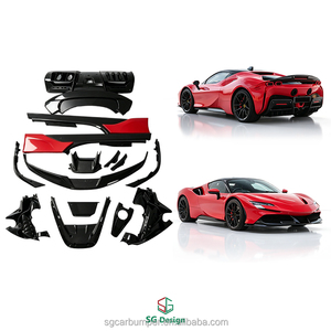 Accessoires de voiture, <span class=keywords><strong>kit</strong></span> carrosserie en fibre de carbone sèche OEM pour Ferrari SF90, pare-chocs de voiture, pièces de tuning extérieures - Product Image 1