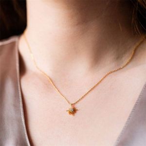 สร้อยคอจี้รูปดาวประดับเพชรซิคอนสแตนเลสสตีลชุบทองยอดนิยม - Product Image 4