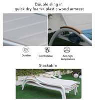 Brighthome Chaises longues modernes Chaise de piscine à cadre en aluminium pour jardin extérieur Meubles de patio souples pour hôtels, hôpitaux et villas
