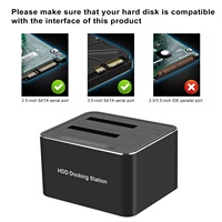 Clonador de Discos Duros SATA de 2 Bahías, Duplicador de Discos Duros USB 3.0 de Doble Bahía, Estación de Acoplamiento para Discos Duros de 5 Gbps