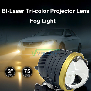 VEILIGHT Lentilles de projecteur laser bi-LED tricolores 3 pouces 75W pour feux antibrouillard modifiés Tri Color AES GTR Aozoom avec puces LED de marque - Product Image 1