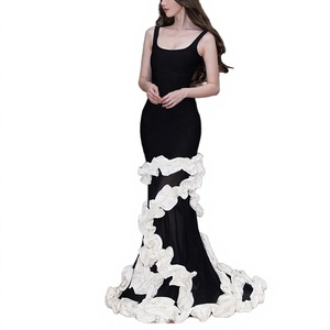 Vestido de Gala Negro Elegante de Cachemira para Mujer, de Alta Calidad, con Cintura Imperio, Sin Espalda, Sin Mangas, Corte A, Largo hasta el Suelo - ¡Gran Oferta! - Product Image 2