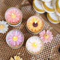 Velas Aromáticas de Cera de Soja en Latas Metálicas, Decoración para el Hogar, Regalo, Velas Perfumadas Hechas a Mano con Forma de Flor de Manzanilla en Frasco