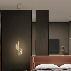 तांबे फांसी रोशनी एलईडी के लिए 3 रंग लचीला Lampshade के साथ आधुनिक घर लाइव बेडरूम पीतल झूमर