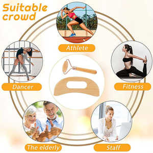Gravierte Logo-Holztherapie-Massagewerkzeuge Lymphdrainage-Massagegerät zur Muskelschmerz-Linderung Werkzeuge zur Körperformung - Product Image 3