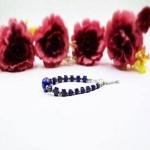 Pulsera de Lapislázuli Natural de Calidad AAA+ con Cuentas, Estilo Clásico, Ajustable, Ideal para Regalo o para la Creación de Joyas - Product Image 1