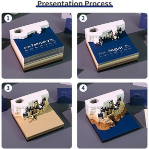 <span class=keywords><strong>Calendario</strong></span> de Castillo Mágico 3D de búsqueda de carreteras con luz Led 2026, Bloc de notas artesanal de papel, <span class=keywords><strong>calendario</strong></span> de escritorio creativo, arte de tallado de papel Diy - Product Image 5